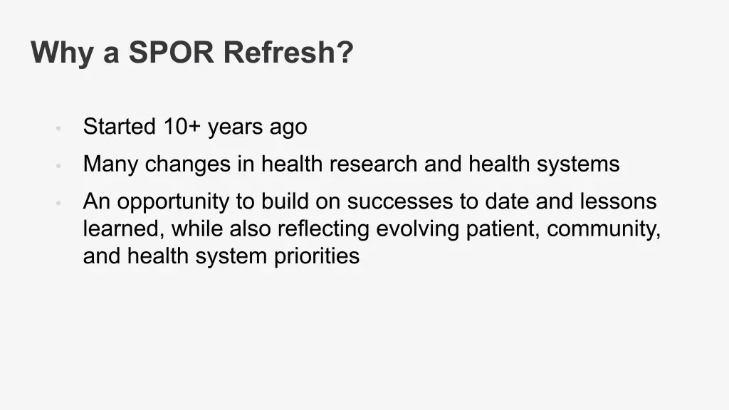 why a spor refresh