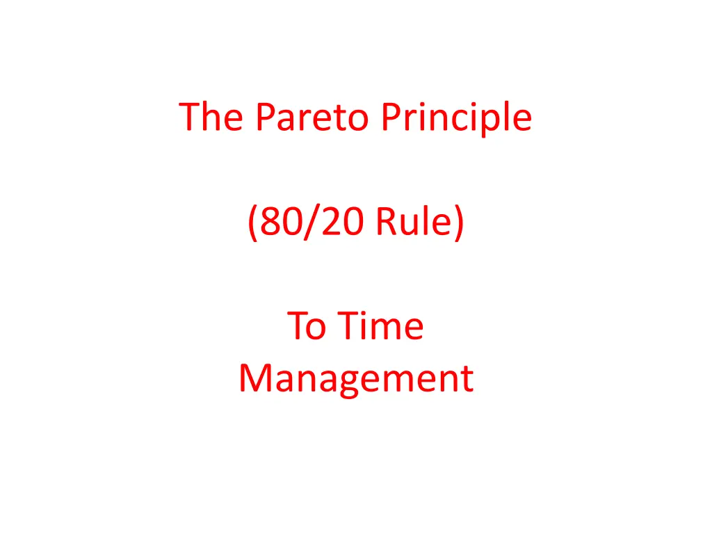 the pareto principle