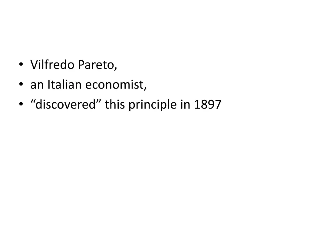 vilfredo pareto an italian economist discovered