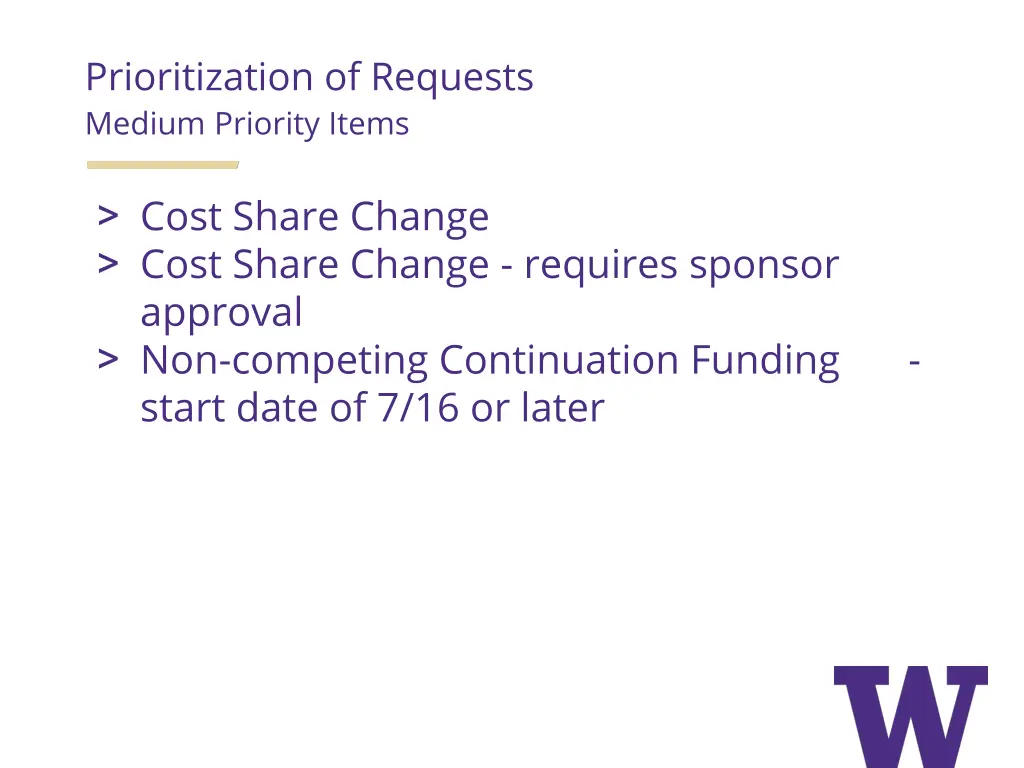 prioritization of requests medium priority items