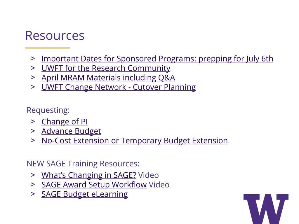 resources