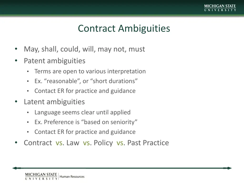 contract ambiguities