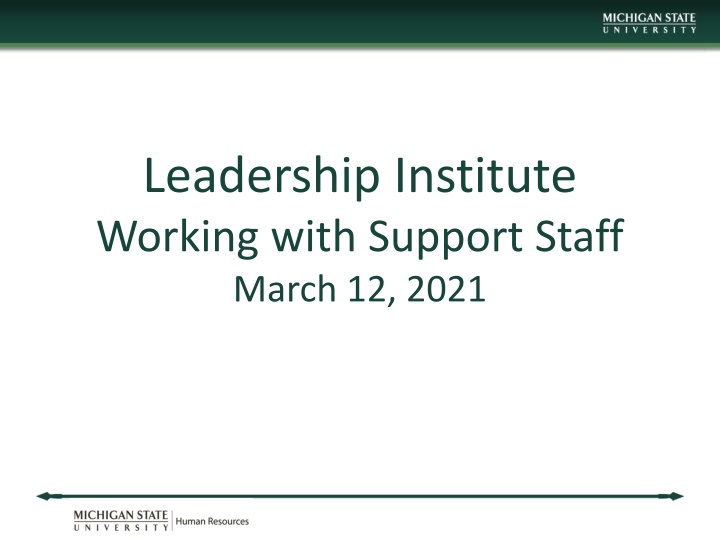 leadership institute working with support staff