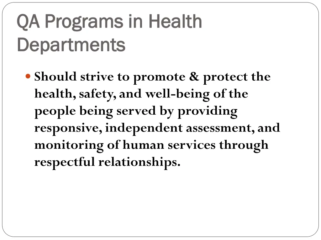qa programs in health qa programs in health