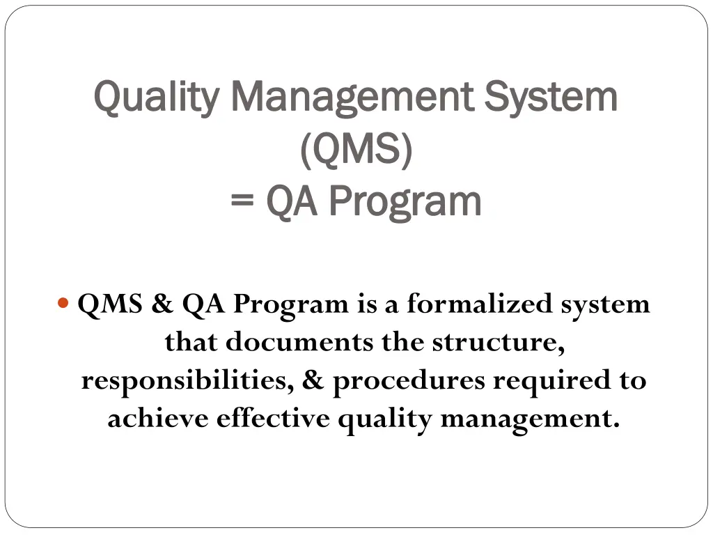 quality management system quality management