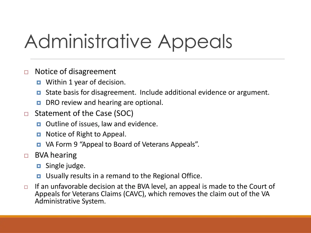 administrative appeals