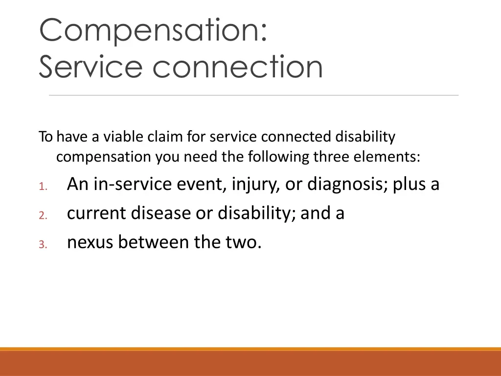 compensation service connection