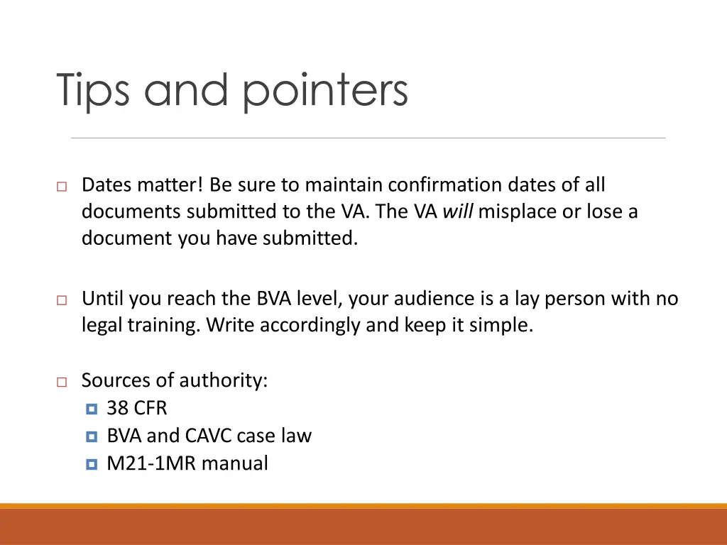 tips and pointers
