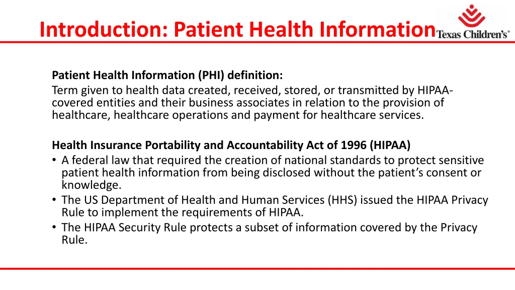 introduction patient health information
