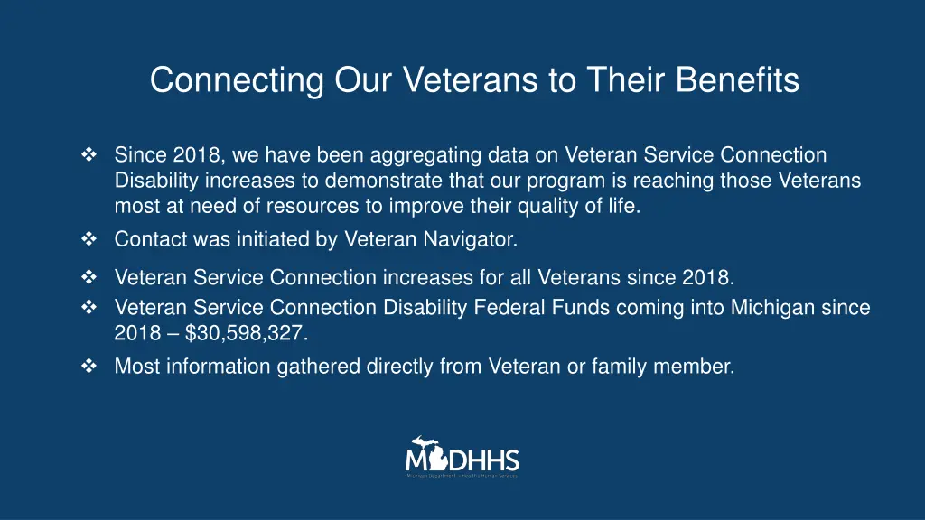 connecting our veterans to their benefits