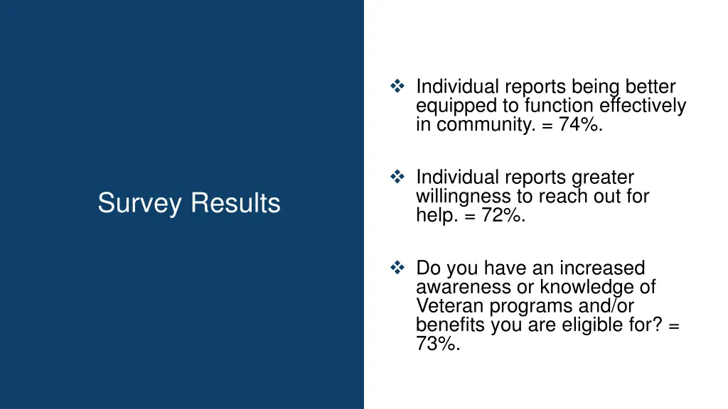 individual reports being better equipped