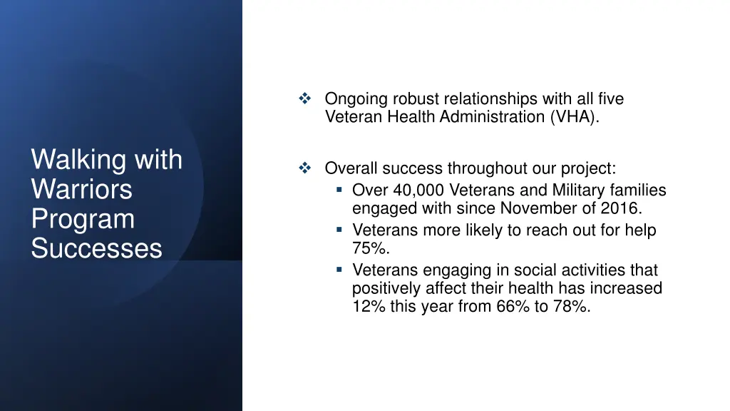 ongoing robust relationships with all five