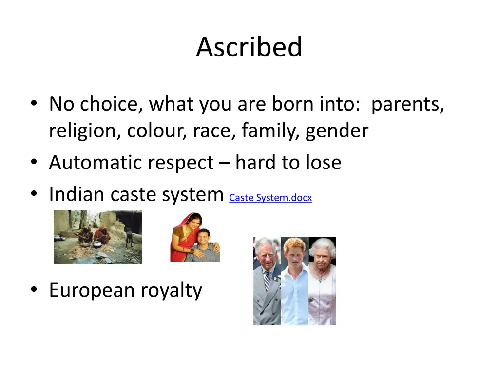 ascribed