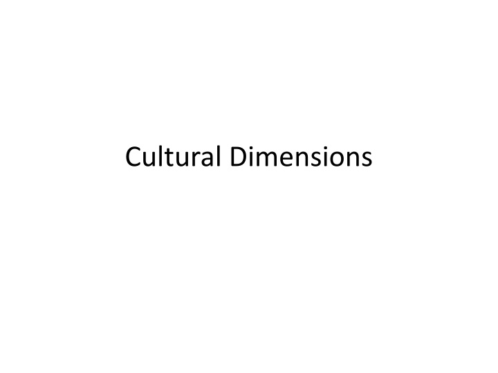 cultural dimensions