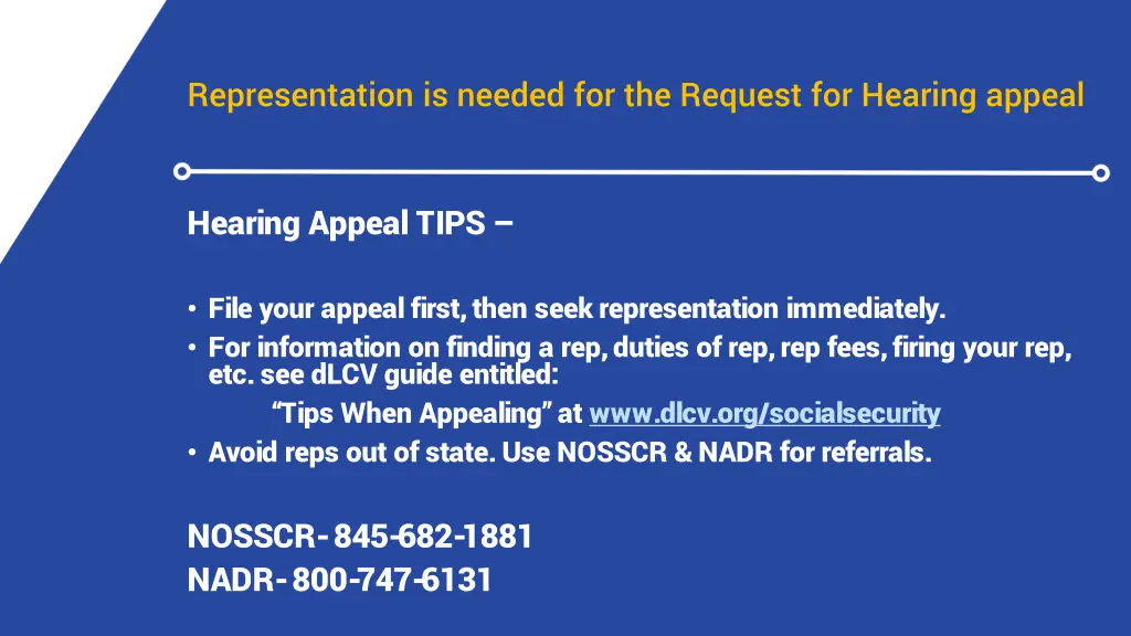 representation is needed for the request