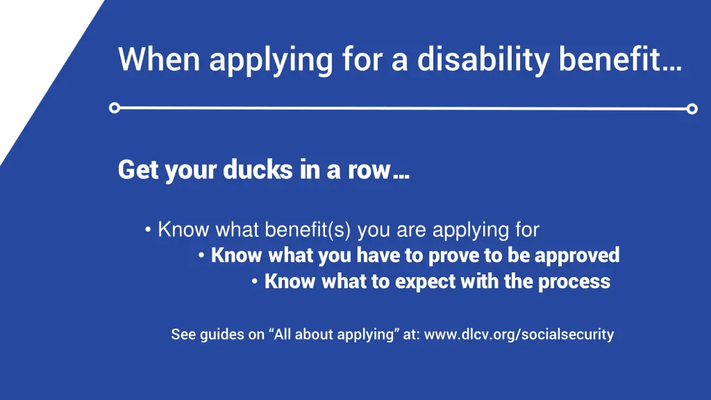 when applying for a disability benefit
