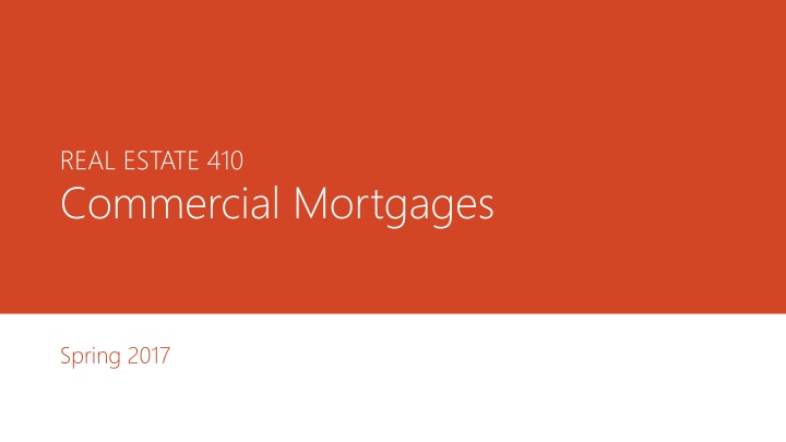 real estate 410 commercial mortgages