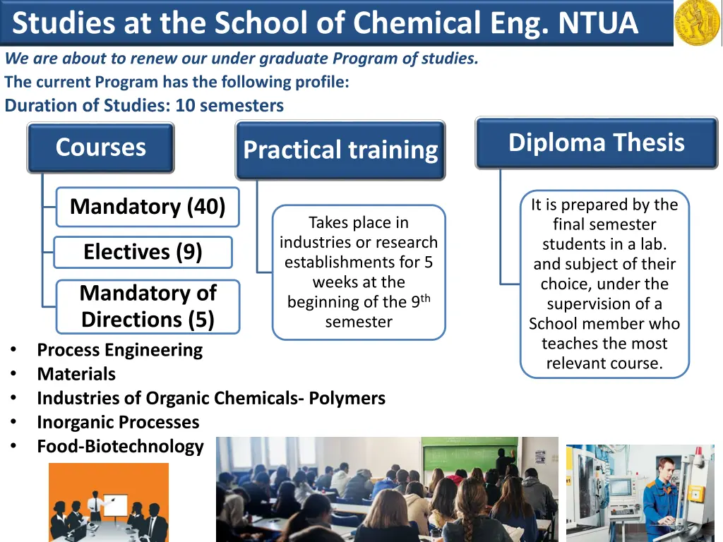studies at the school of chemical eng ntua
