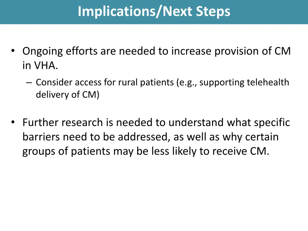 implications next steps