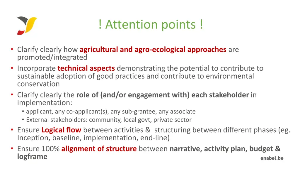 attention points 1