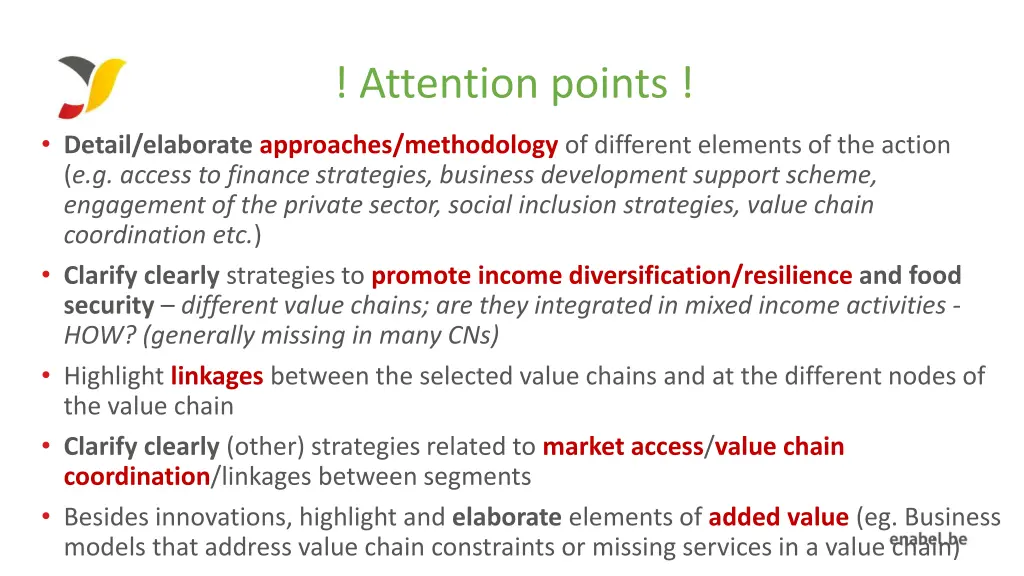 attention points