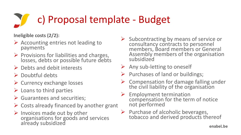 c proposal template budget 5