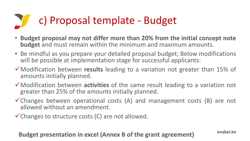 c proposal template budget 7