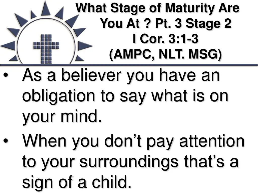 what stage of maturity are you at pt 3 stage 5