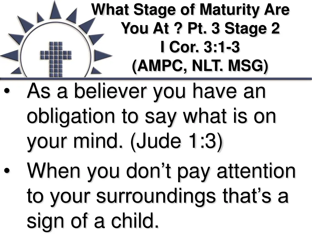 what stage of maturity are you at pt 3 stage 6