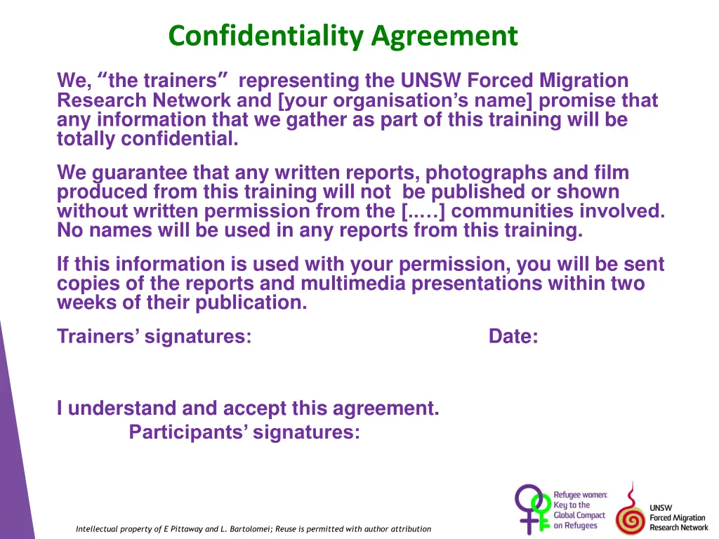 confidentiality agreement
