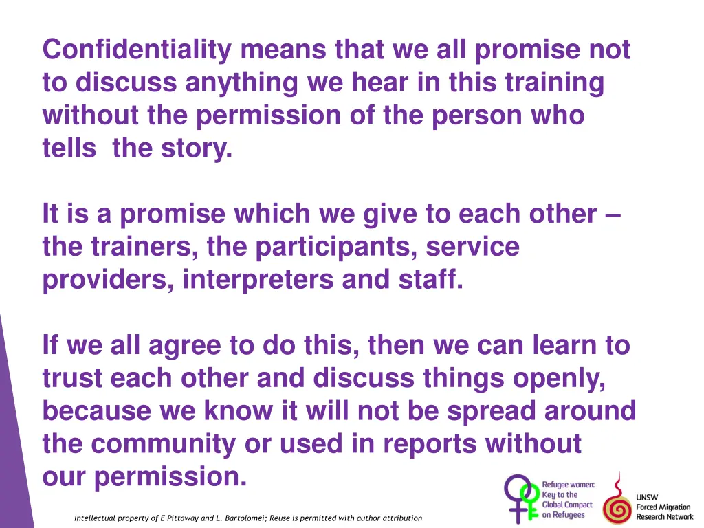 confidentiality means that we all promise