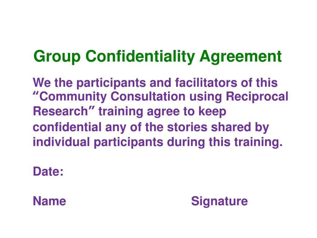 group confidentiality agreement
