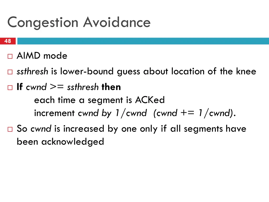 congestion avoidance