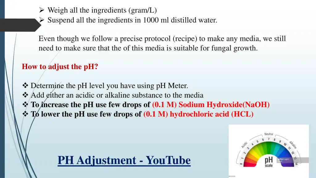 weigh all the ingredients gram l suspend