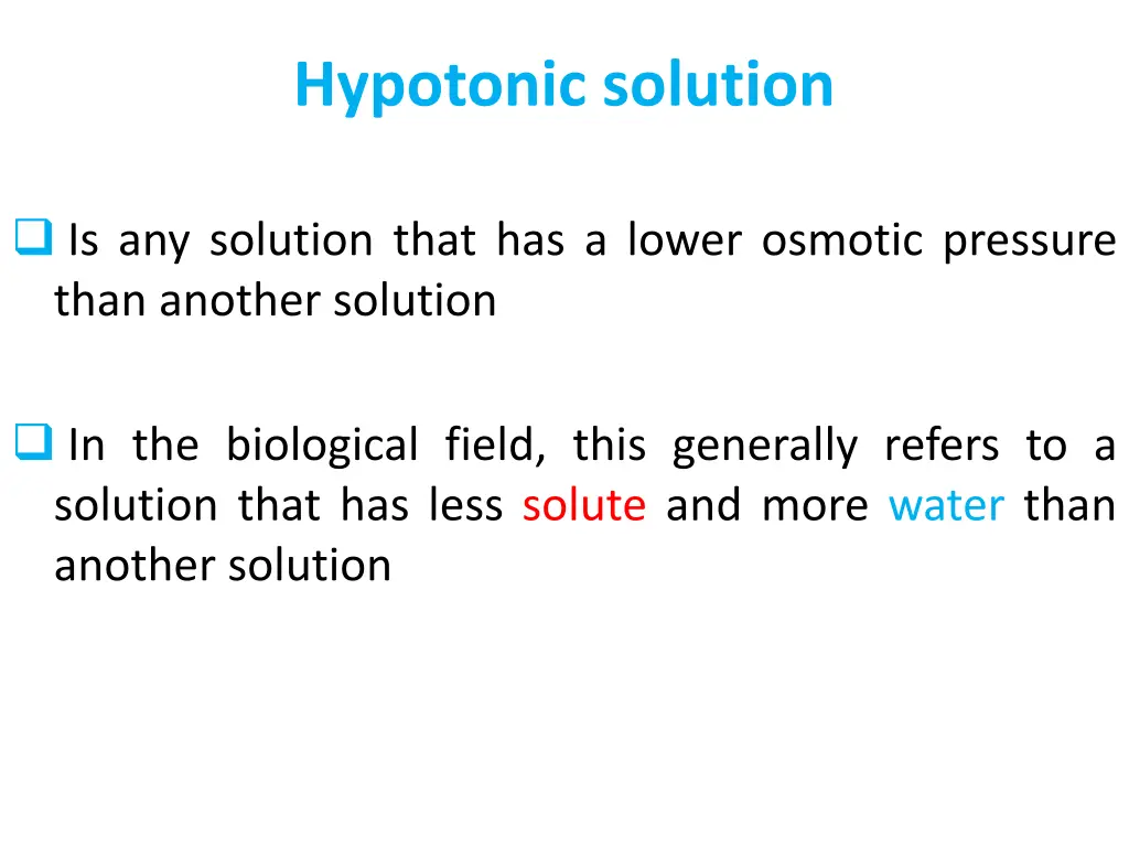 hypotonic solution