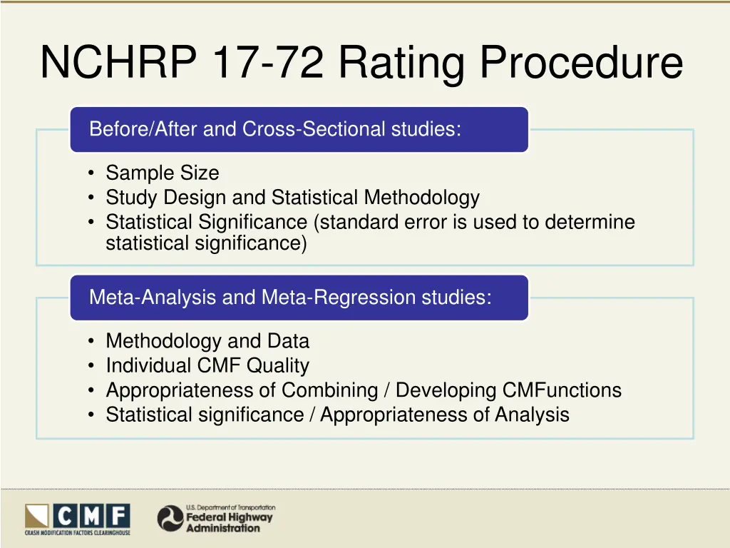 nchrp 17 72 rating procedure 1