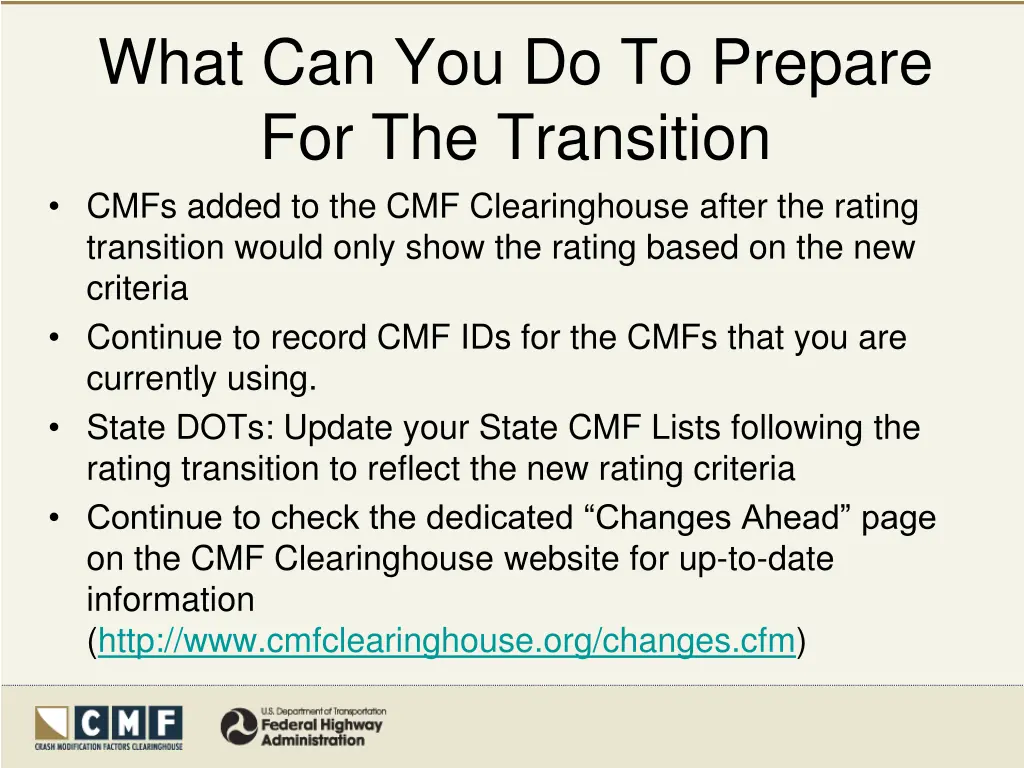 what can you do to prepare for the transition