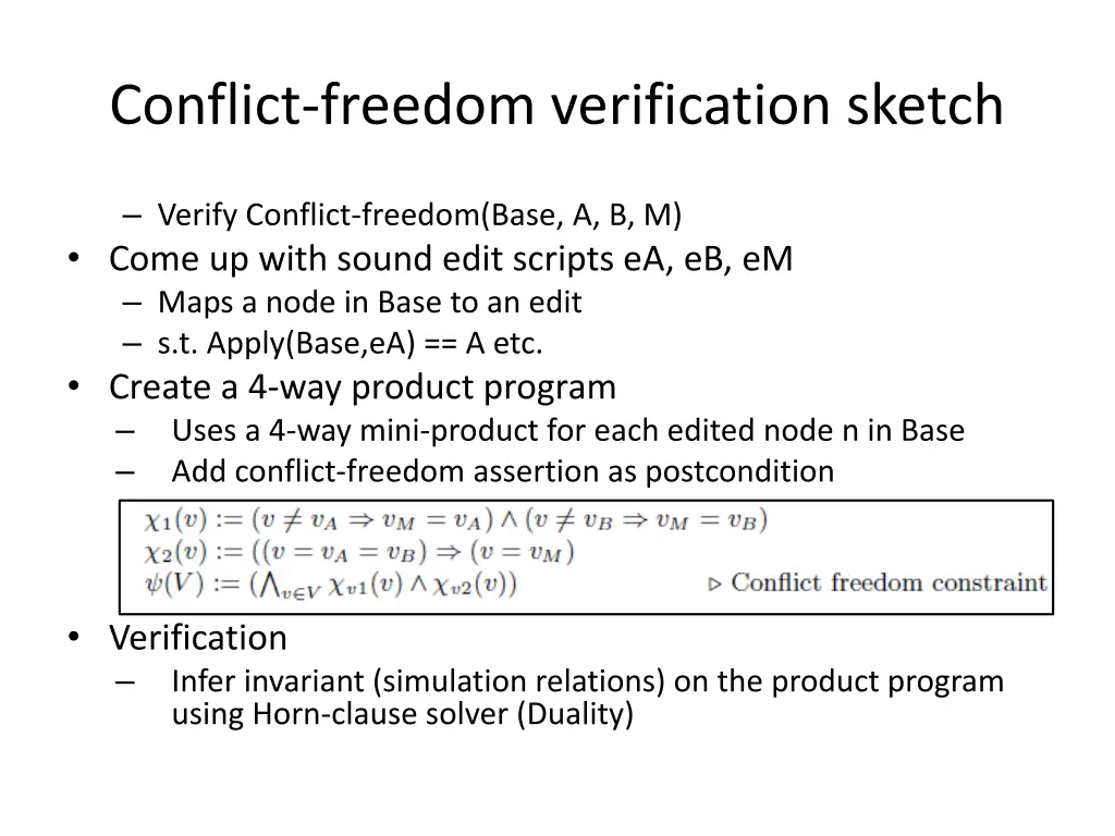 conflict freedom verification sketch