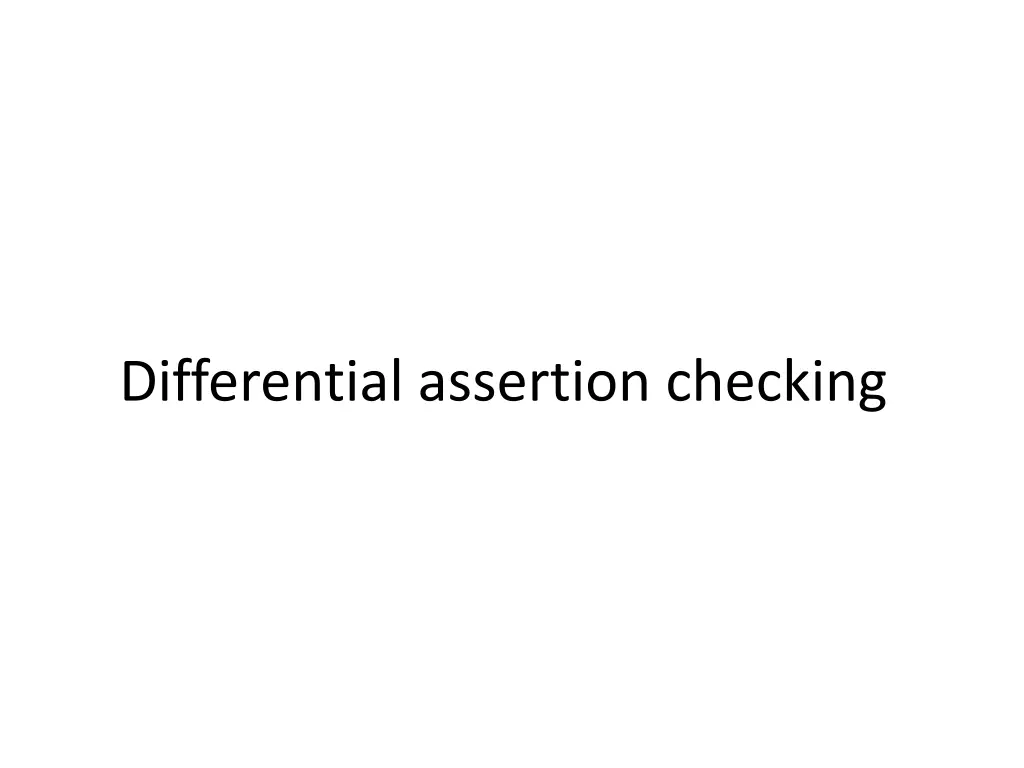 differential assertion checking