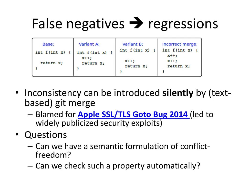 false negatives regressions