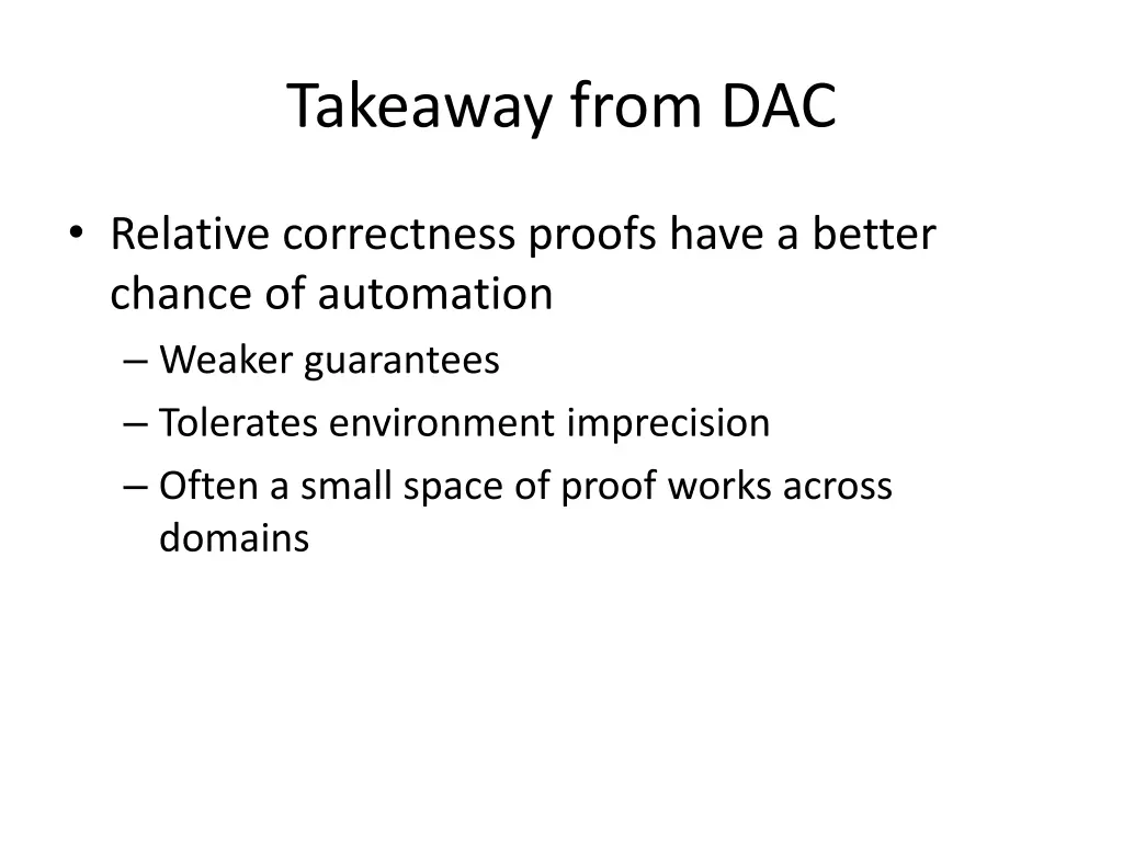 takeaway from dac