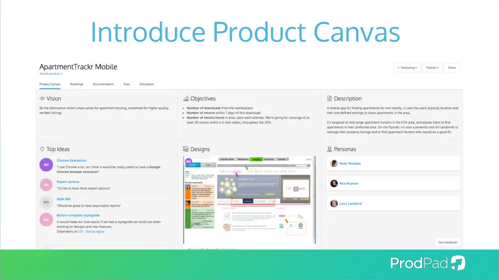 introduce product canvas