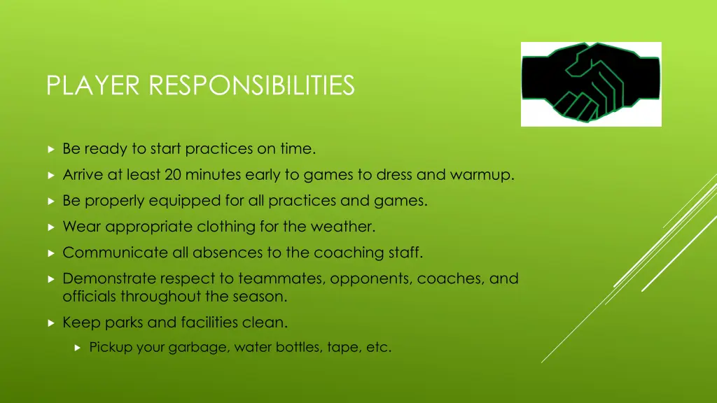 player responsibilities