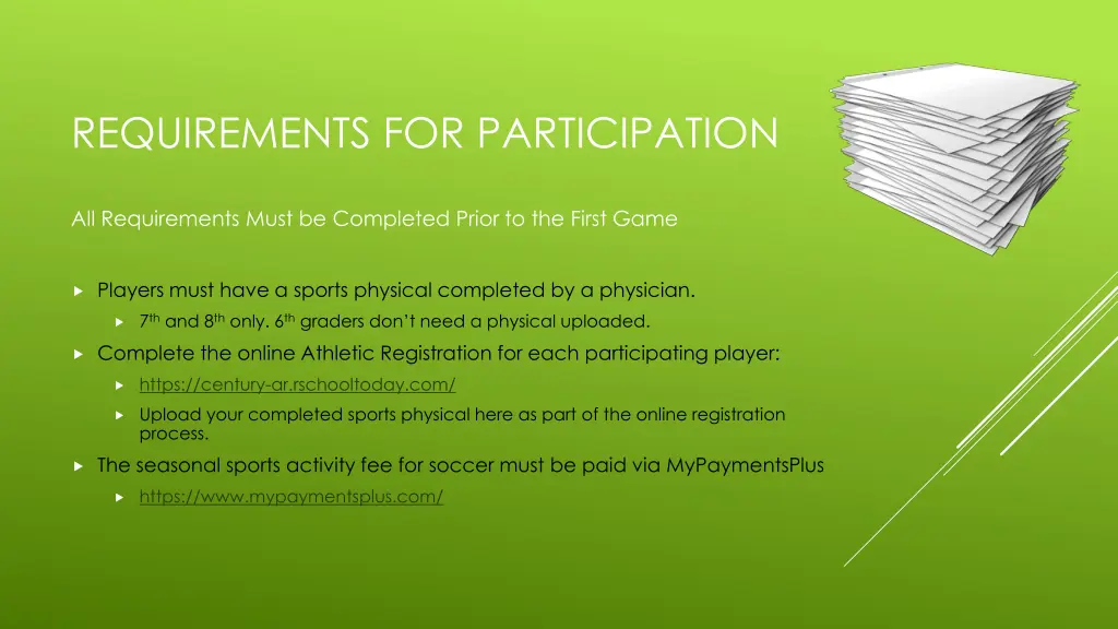requirements for participation