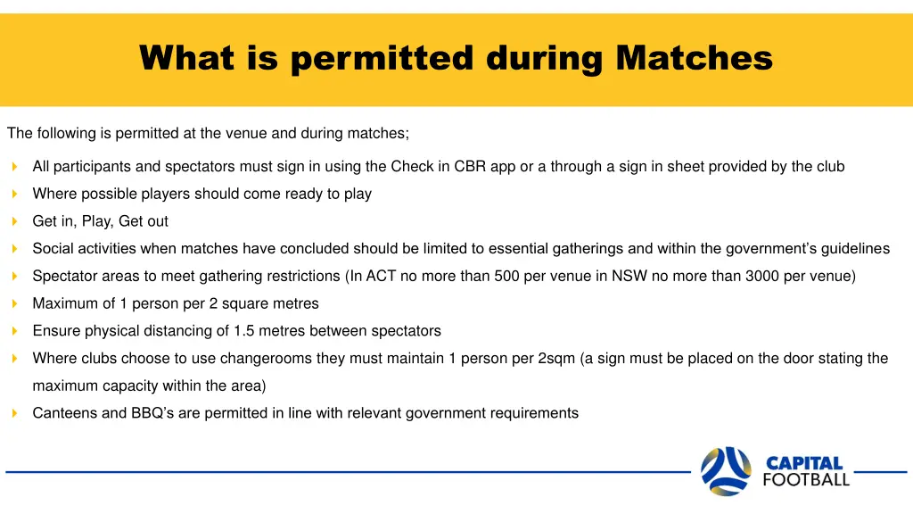 what is permitted during matches