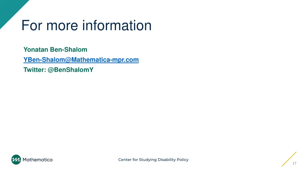 for more information
