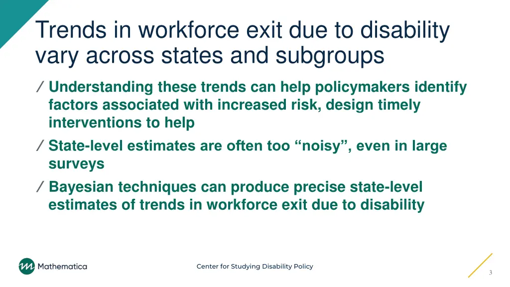 trends in workforce exit due to disability vary