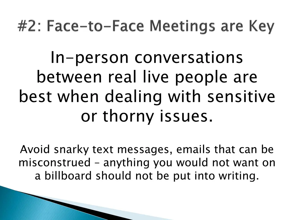 in person conversations between real live people