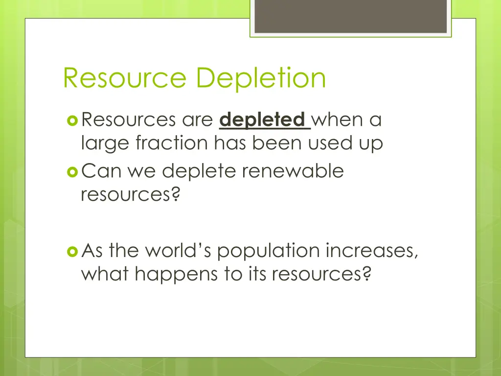 resource depletion