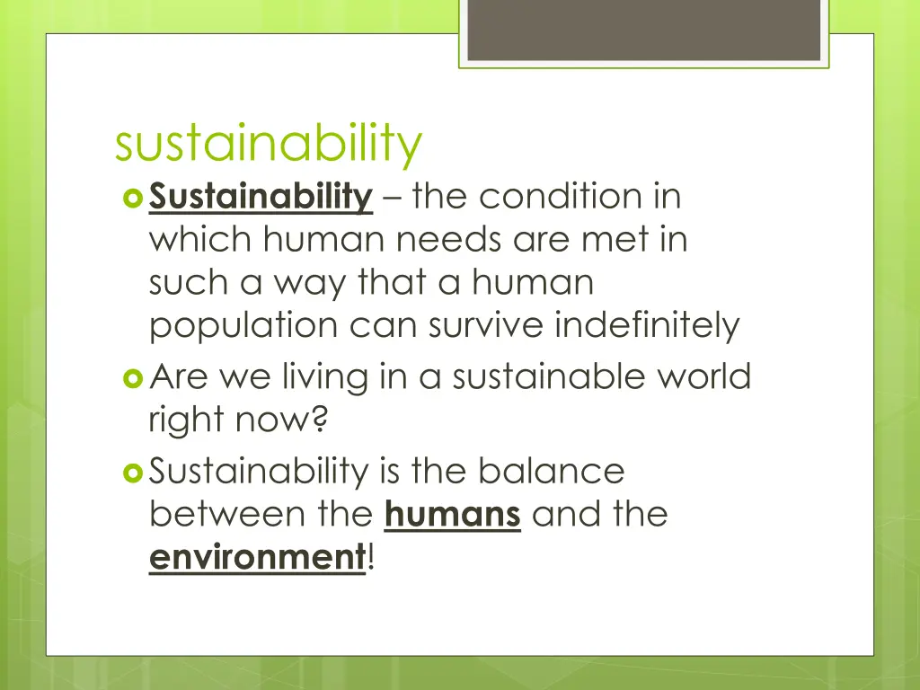 sustainability sustainability the condition